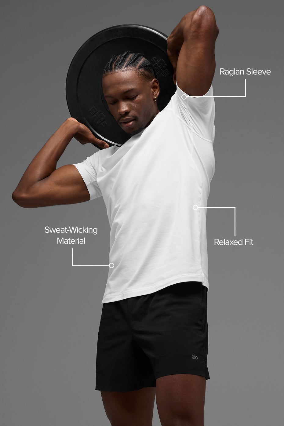 ALO Vapor Crewneck Short Sleeve - White