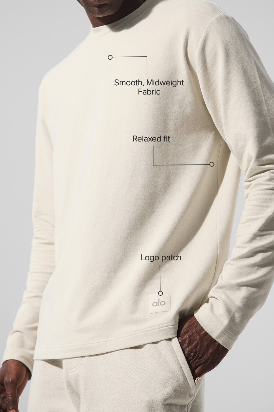 Double Take Long Sleeve Crew - Bone